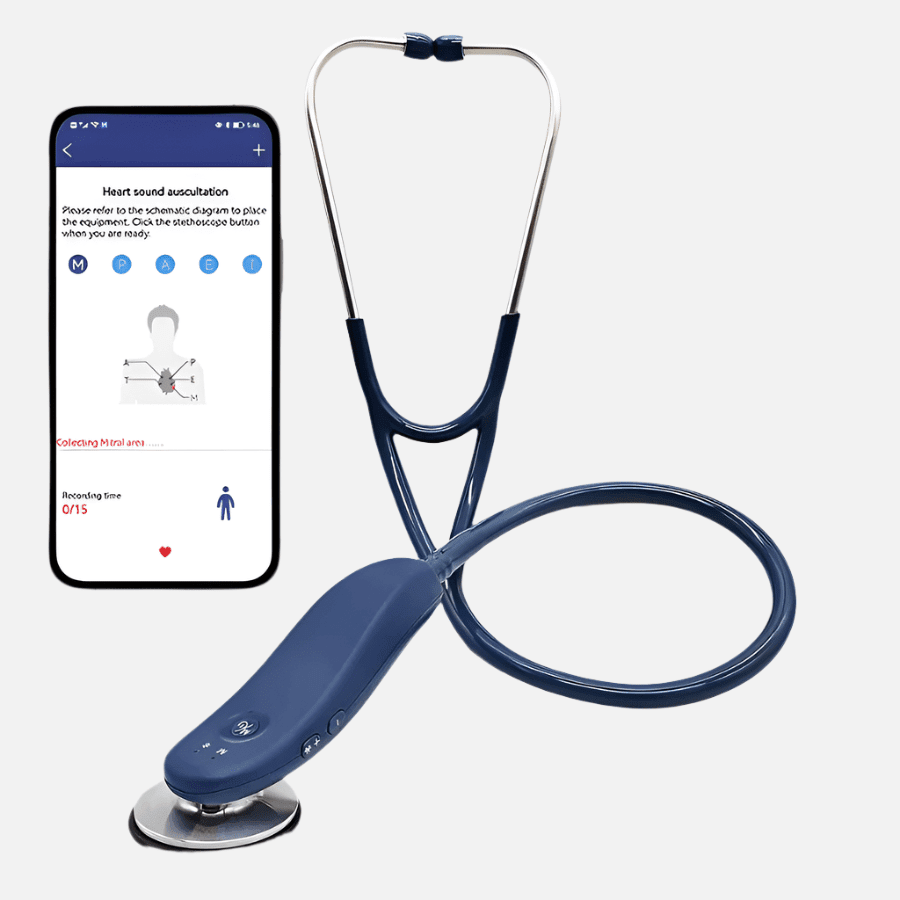 Premium Bluetooth Digital Stethoscope – Wireless 40x Amplified Sound with OLED Display - GiftMira