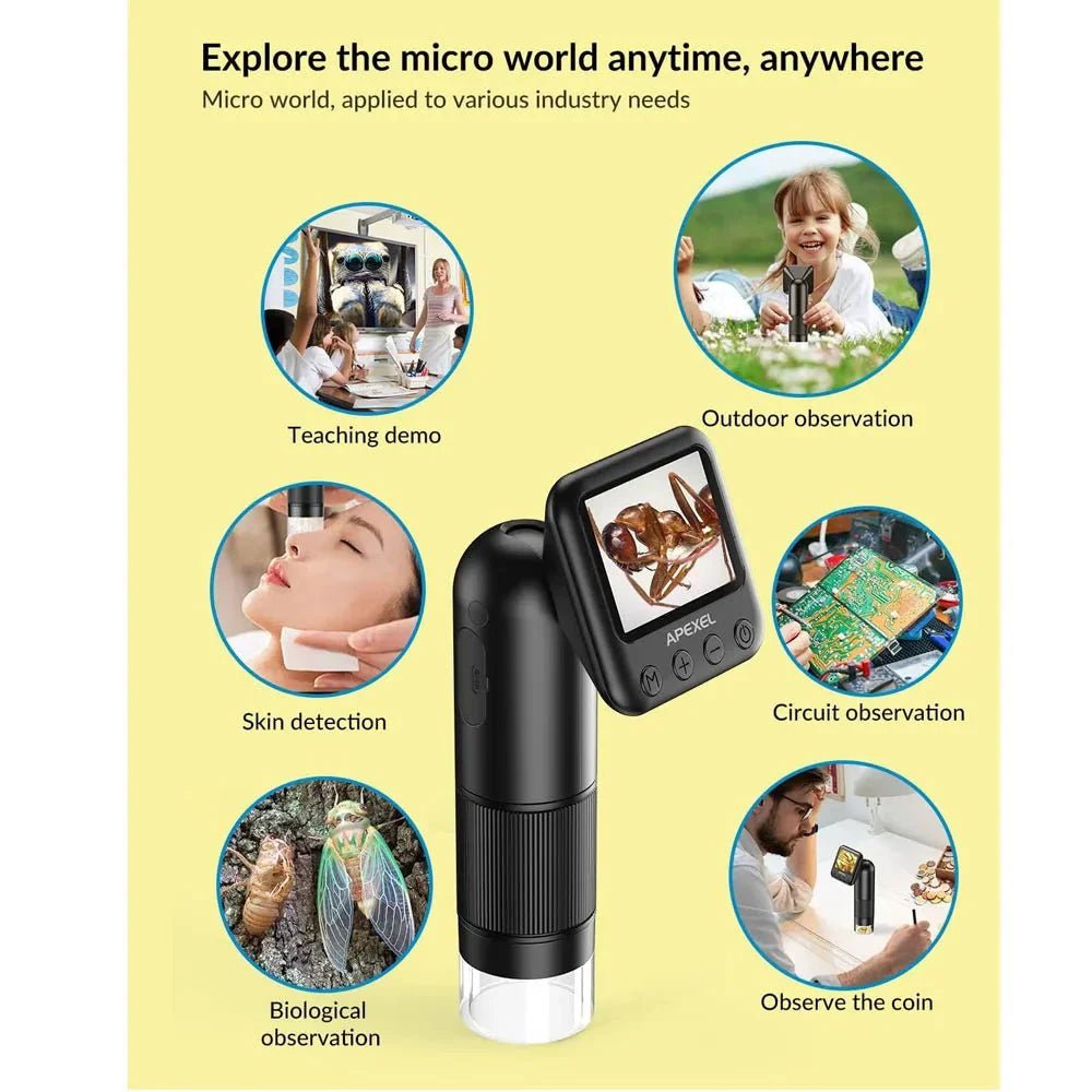 Premium Handheld 800X HD Digital Microscope with 2 Inch LCD Screen - GiftMira