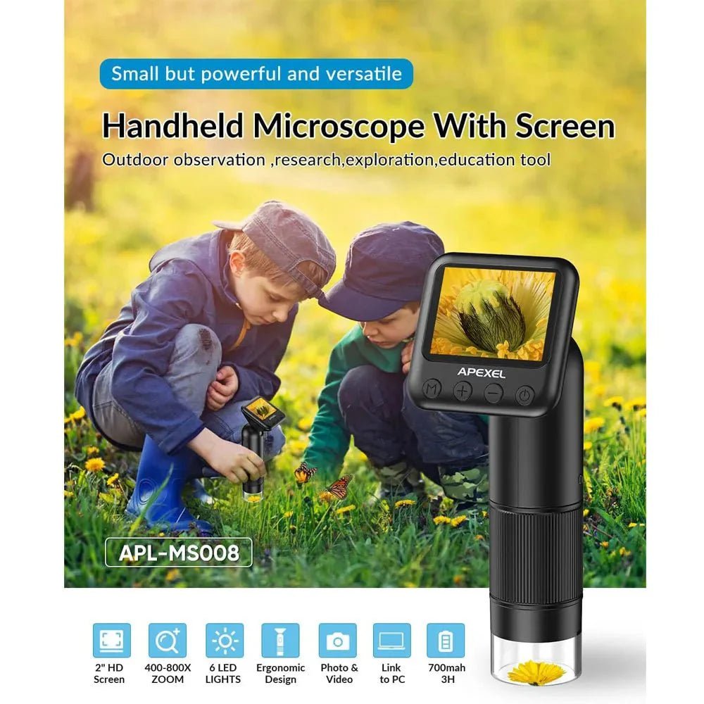 Premium Handheld 800X HD Digital Microscope with 2 Inch LCD Screen - GiftMira