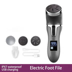 Professional Electric Foot Callus Remover – 3 Roller Heads, 2 - Speed, IPX6 Waterproof, USB Rechargeable - GiftMira