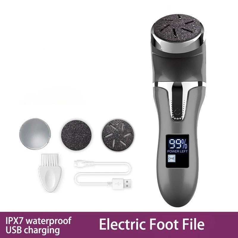 Professional Electric Foot Callus Remover – 3 Roller Heads, 2 - Speed, IPX6 Waterproof, USB Rechargeable - GiftMira