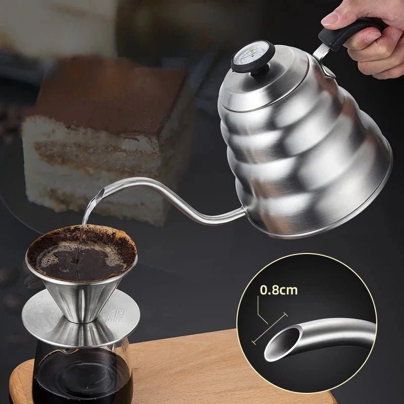 Professional Hand - Brewed Coffee Kettle with Thermometer l Hand Brewed Coffee Maker - GiftMira