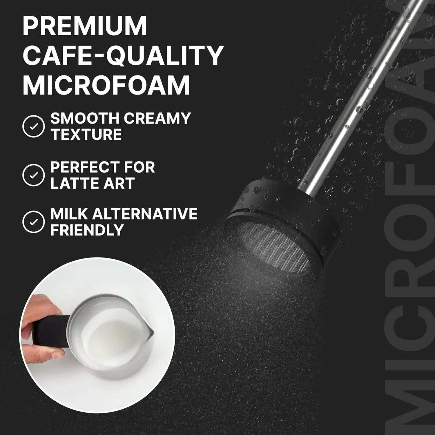 Professional Milk Frother Dual - Speed Waterproof USB - C Rechargeable Barista Foam 30s Latte Coffee - GiftMira