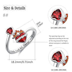 Radiant Ignite Flame - Red Heart Ring | Personalized Ruby - Embellished Open Ring - GiftMira