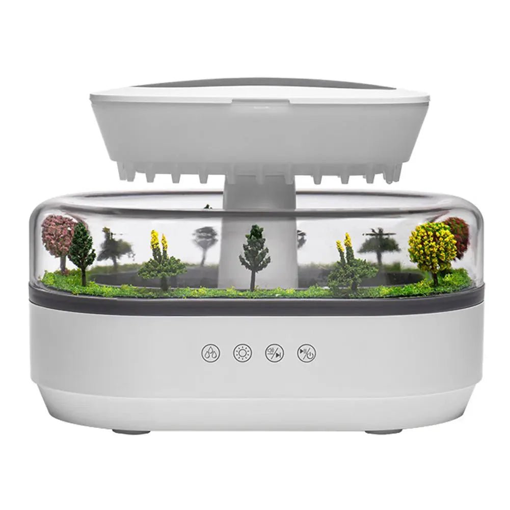 Rain Cloud Aroma Diffuser Zen Raindrops Air Humidifier 4 - in - 1 Essential Oil 7 - Color Night Light USB - GiftMira
