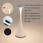 Rechargeable Mushroom Table Lamp Wireless Touch USB - C Desk Lamp Bedroom Atmosphere Light - GiftMira