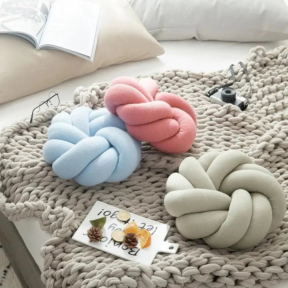 Regina Cotton DIY Hand Knot Back Cushion – Cozy Decorative Lumbar Pillow - GiftMira