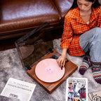 Retro Bluetooth Vinyl Record Player Built - in Speakers Walnut Wood Belt Drive Turntable - GiftMira