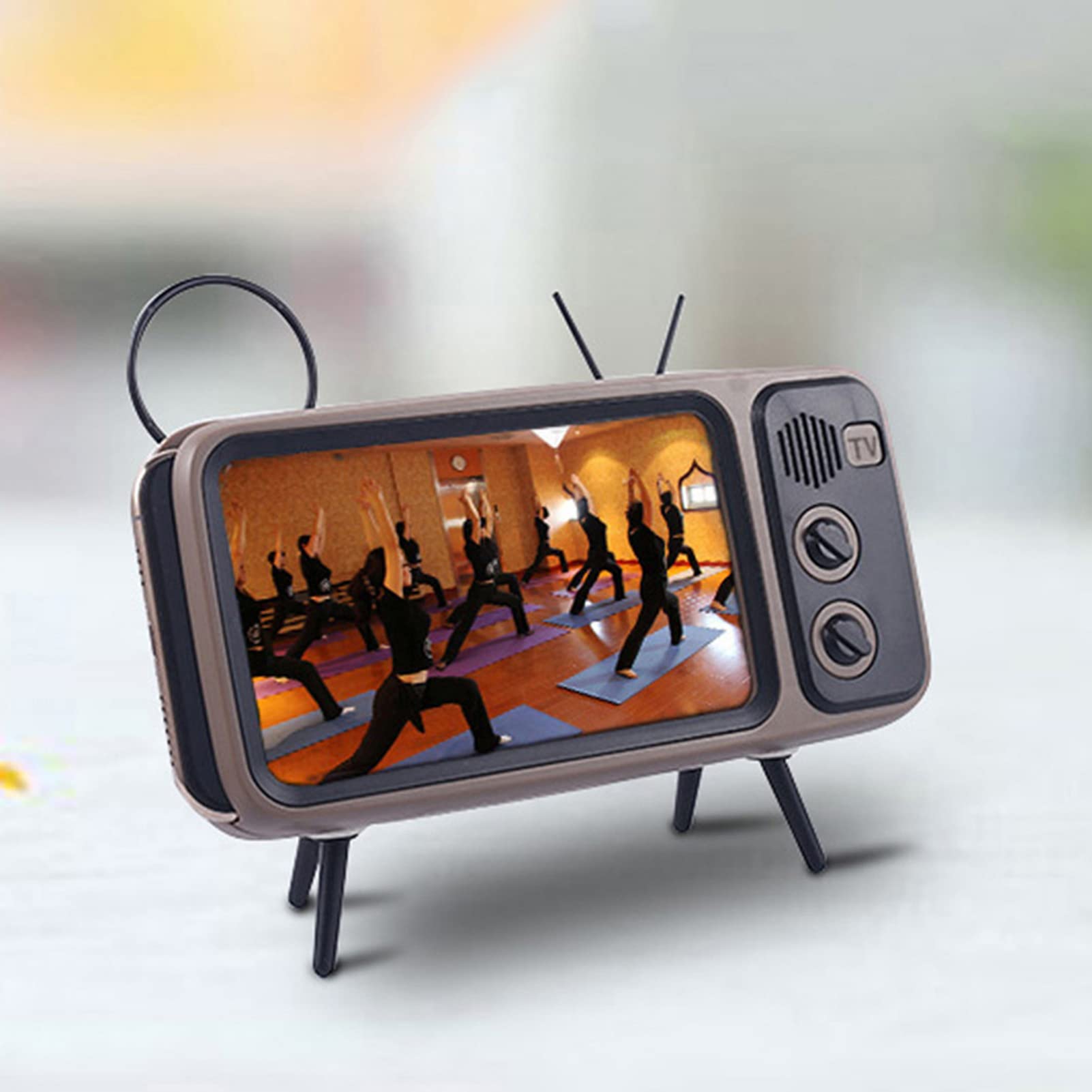 Retro Mini TV Bluetooth Speaker & Phone Holder | 2 - in - 1 Portable Wireless Audio - GiftMira