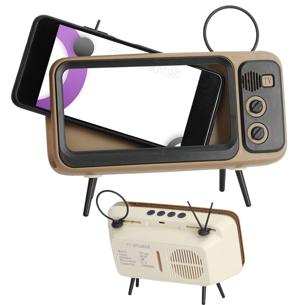 Retro Mini TV Bluetooth Speaker & Phone Holder | 2 - in - 1 Portable Wireless Audio - GiftMira