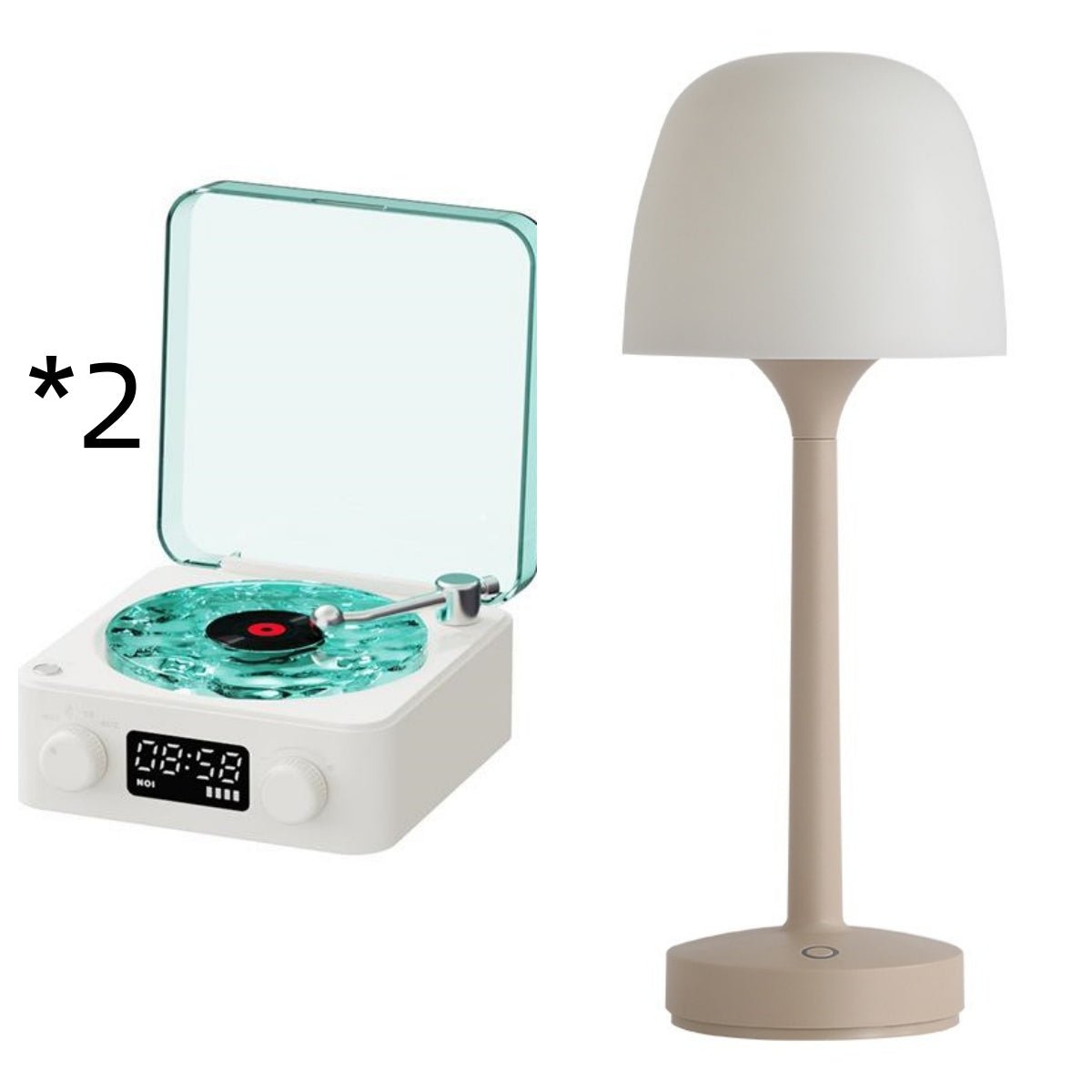 Retro Turntable Bluetooth 5.0 Speaker with RGB Ambient Light and Nature Sounds - GiftMira