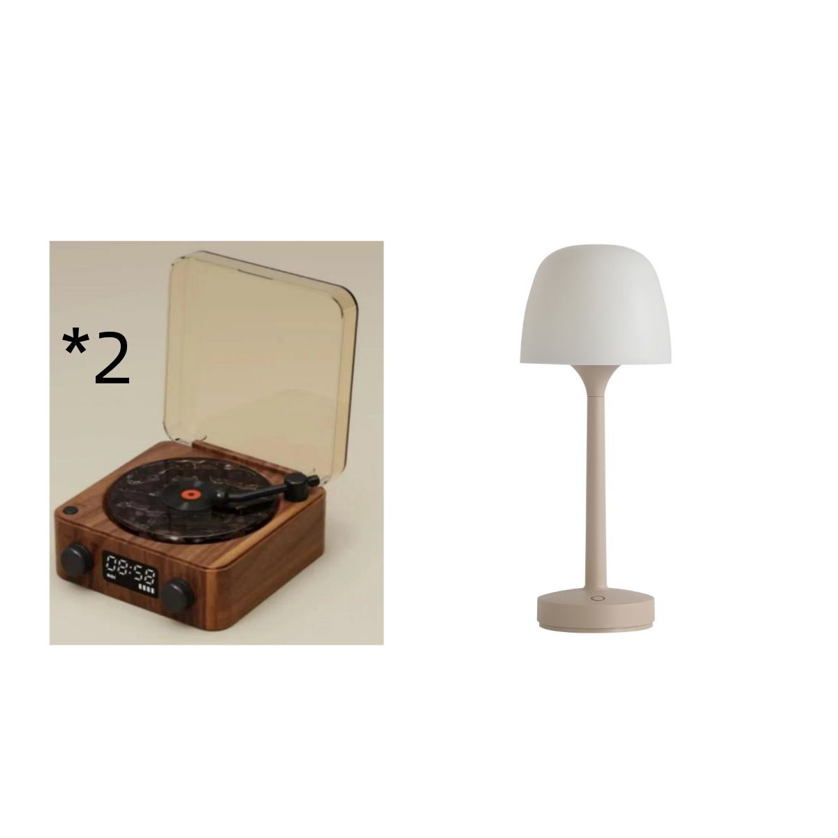 Retro Turntable Bluetooth 5.0 Speaker with RGB Ambient Light and Nature Sounds - GiftMira
