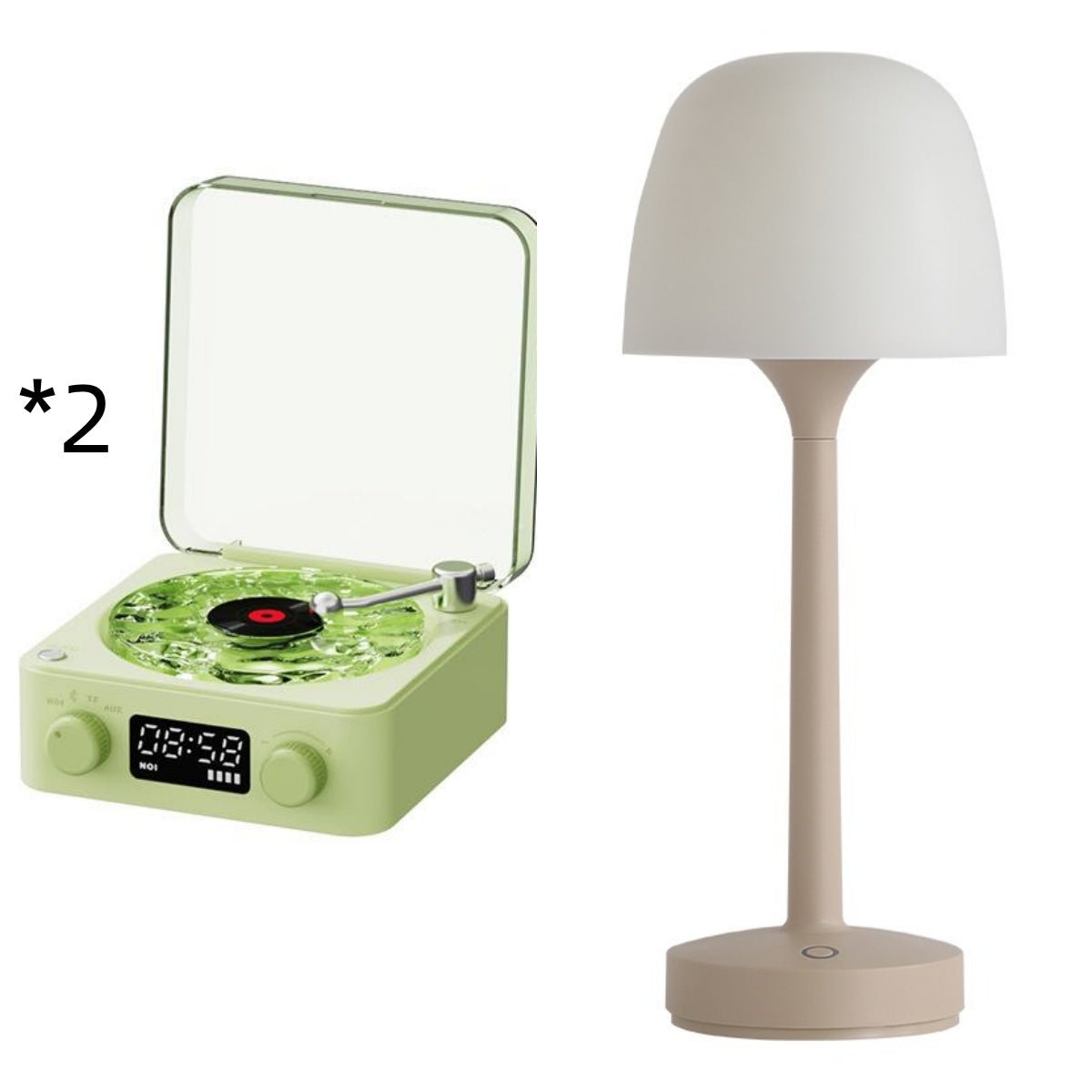Retro Turntable Bluetooth 5.0 Speaker with RGB Ambient Light and Nature Sounds - GiftMira