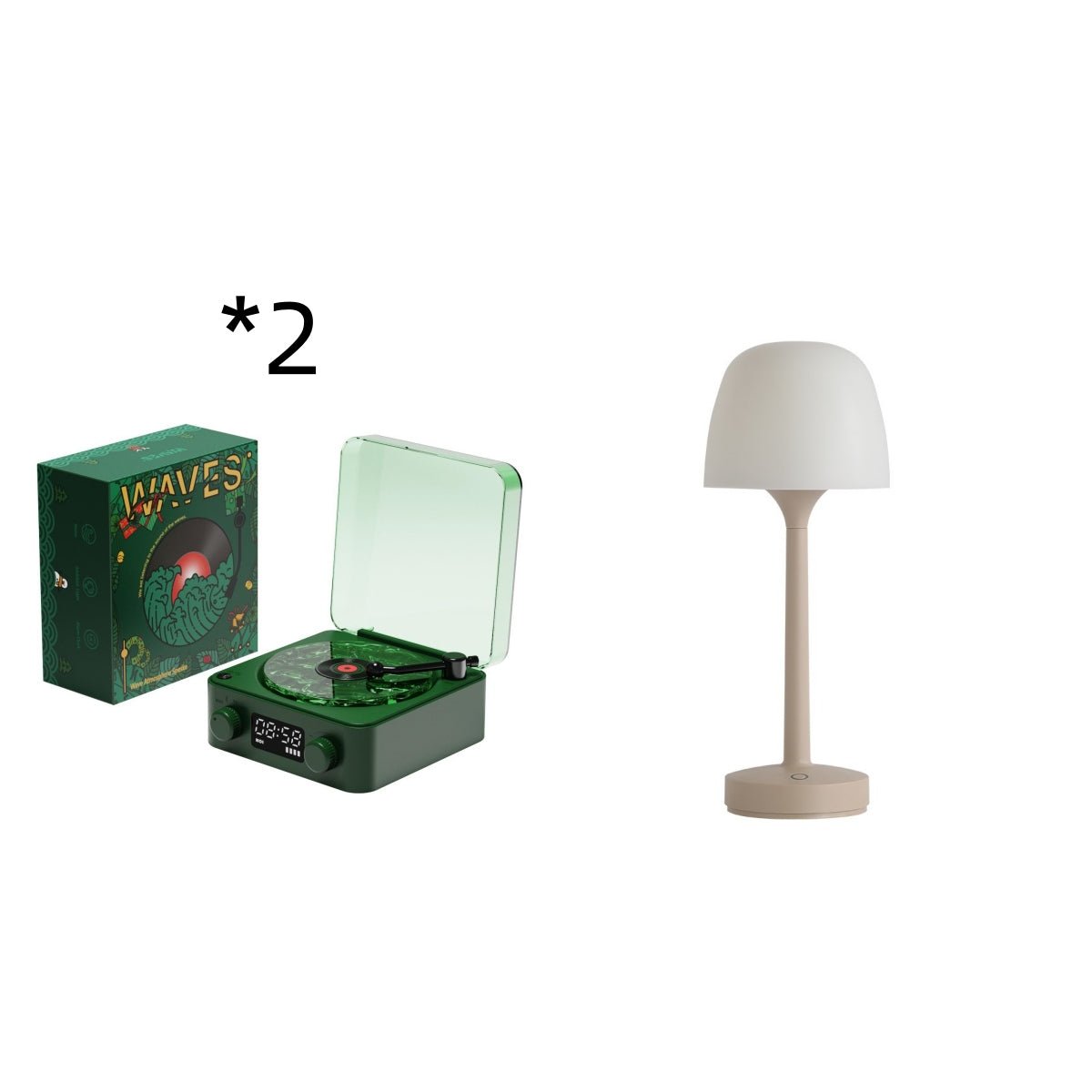 Retro Turntable Bluetooth 5.0 Speaker with RGB Ambient Light and Nature Sounds - GiftMira