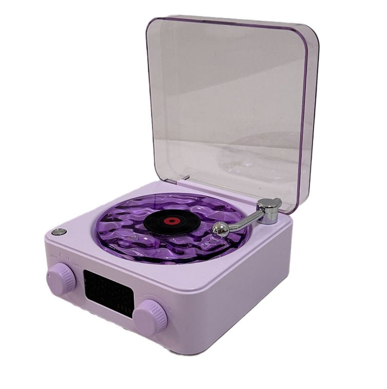 Retro Turntable Bluetooth 5.0 Speaker with RGB Ambient Light and Nature Sounds - GiftMira