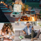 Retro Turntable Bluetooth 5.0 Speaker with RGB Ambient Light and Nature Sounds - GiftMira