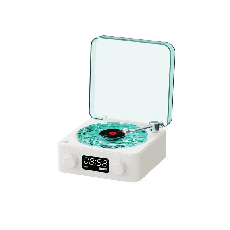 Retro Turntable Bluetooth 5.0 Speaker with RGB Ambient Light and Nature Sounds - GiftMira