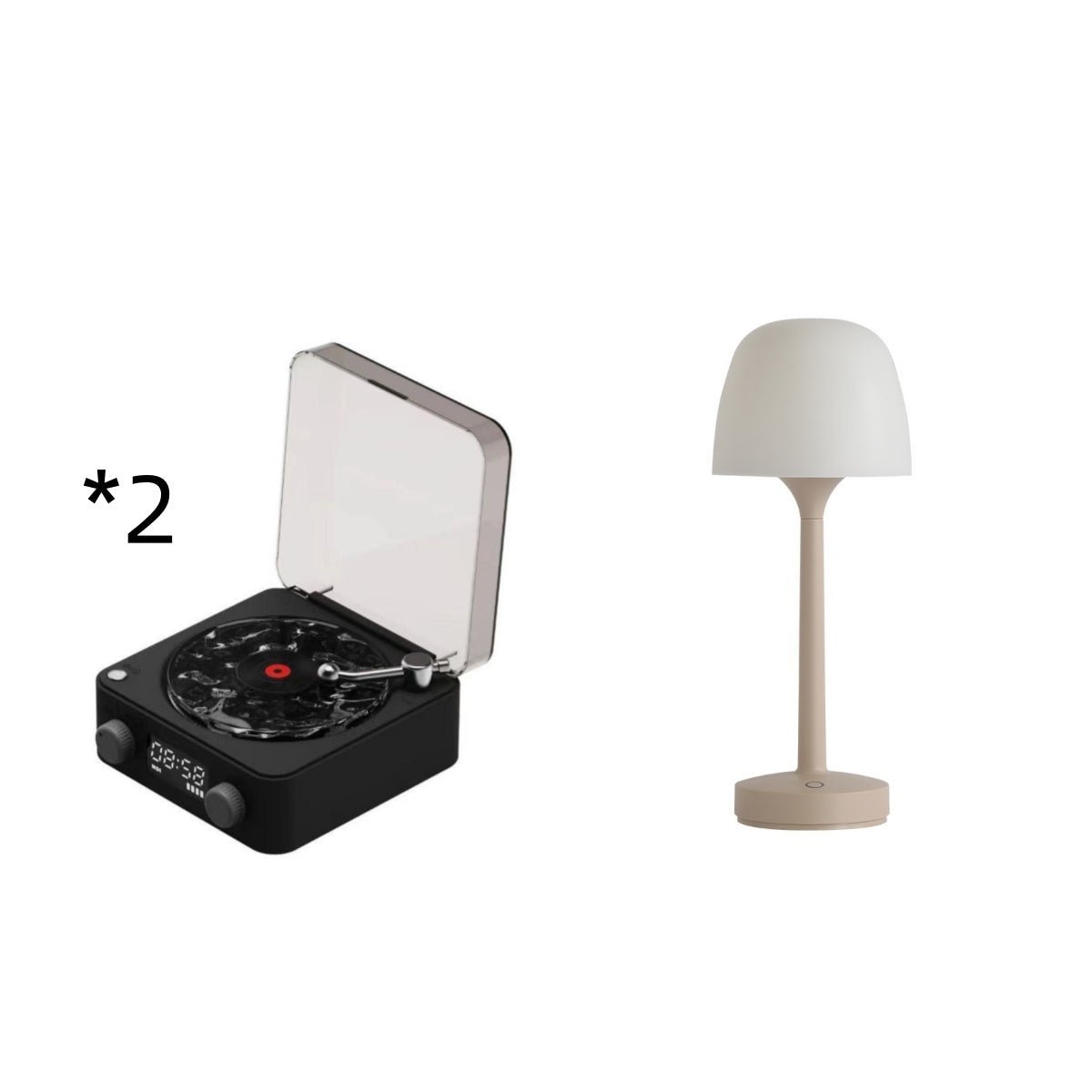 Retro Turntable Bluetooth 5.0 Speaker with RGB Ambient Light and Nature Sounds - GiftMira