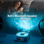 Retro Turntable Bluetooth 5.0 Speaker with RGB Ambient Light and Nature Sounds - GiftMira
