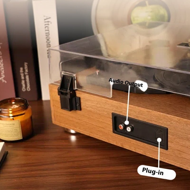 Retro Vinyl Record Player Bluetooth Speaker Cabinet Vintage Style Home Decor - GiftMira
