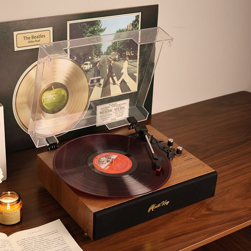Retro Vinyl Record Player Bluetooth Speaker Cabinet Vintage Style Home Decor - GiftMira