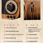 Retro Wood Bluetooth Speaker Portable Wireless Mini Speaker with FM Radio, TF Card Support, MP3 Playback & Bass Subwoofer – Gift Speaker for Home Use - GiftMira