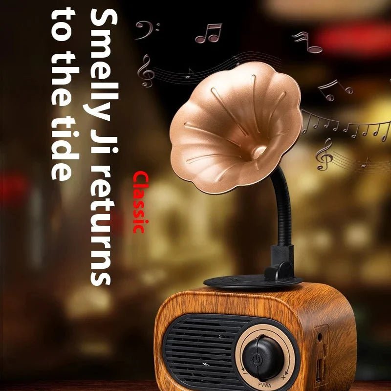 Retro Wood Bluetooth Speaker Portable Wireless Mini Speaker with FM Radio, TF Card Support, MP3 Playback & Bass Subwoofer – Gift Speaker for Home Use - GiftMira