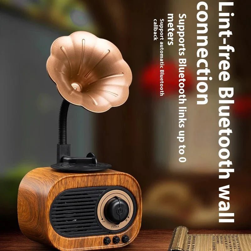 Retro Wood Bluetooth Speaker Portable Wireless Mini Speaker with FM Radio, TF Card Support, MP3 Playback & Bass Subwoofer – Gift Speaker for Home Use - GiftMira