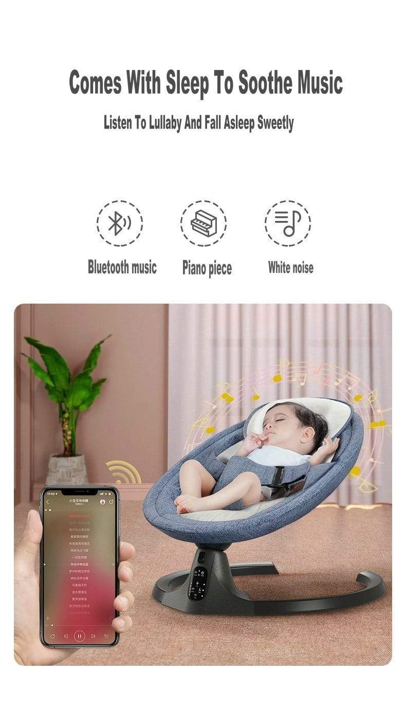 Rocky Smart Baby Swing - Bluetooth Rocker Lounger | Perfect Gift for New Parents - GiftMira