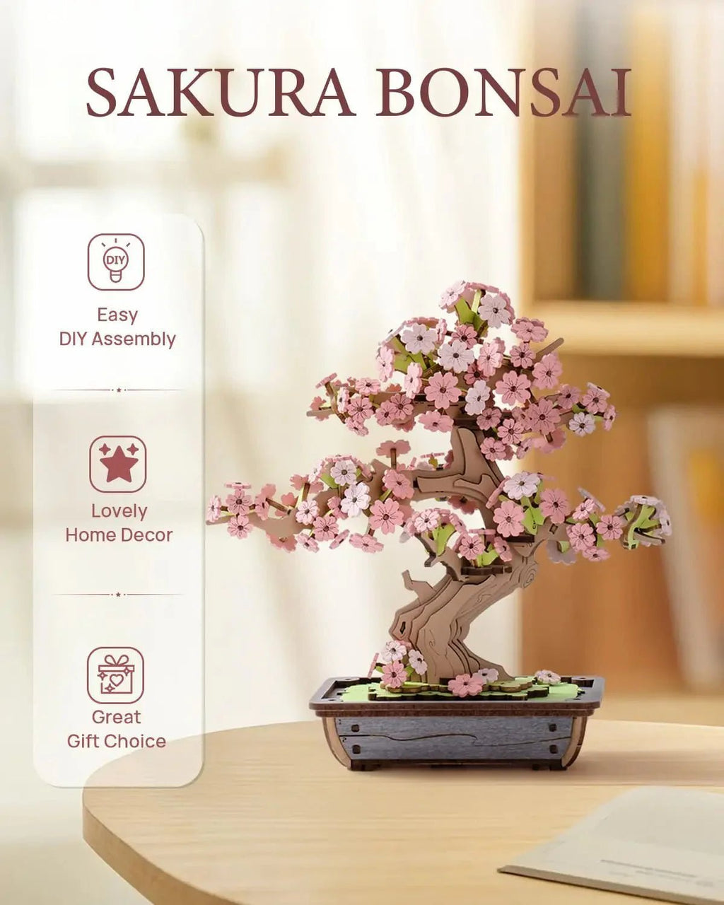 Rolife™Eternal Bonsai Series | 3D Wooden Sakura & Evergreen Pine Puzzle Kit - GiftMira