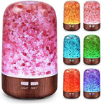 Salt Lamp Diffuser 3 - in - 1 Himalayan Crystal Humidifier Aromatherapy Essential Oil Night Light 360ml LED Pink - GiftMira
