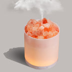 Salt Lamp Diffuser 3 - in - 1 Himalayan Crystal Humidifier Aromatherapy Essential Oil Night Light 360ml LED Pink - GiftMira