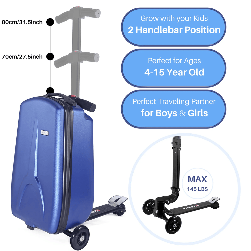 Scooter Suitcase - Best Rolling Detachable Luggage with Built - in Skateboard for Travel - GiftMira