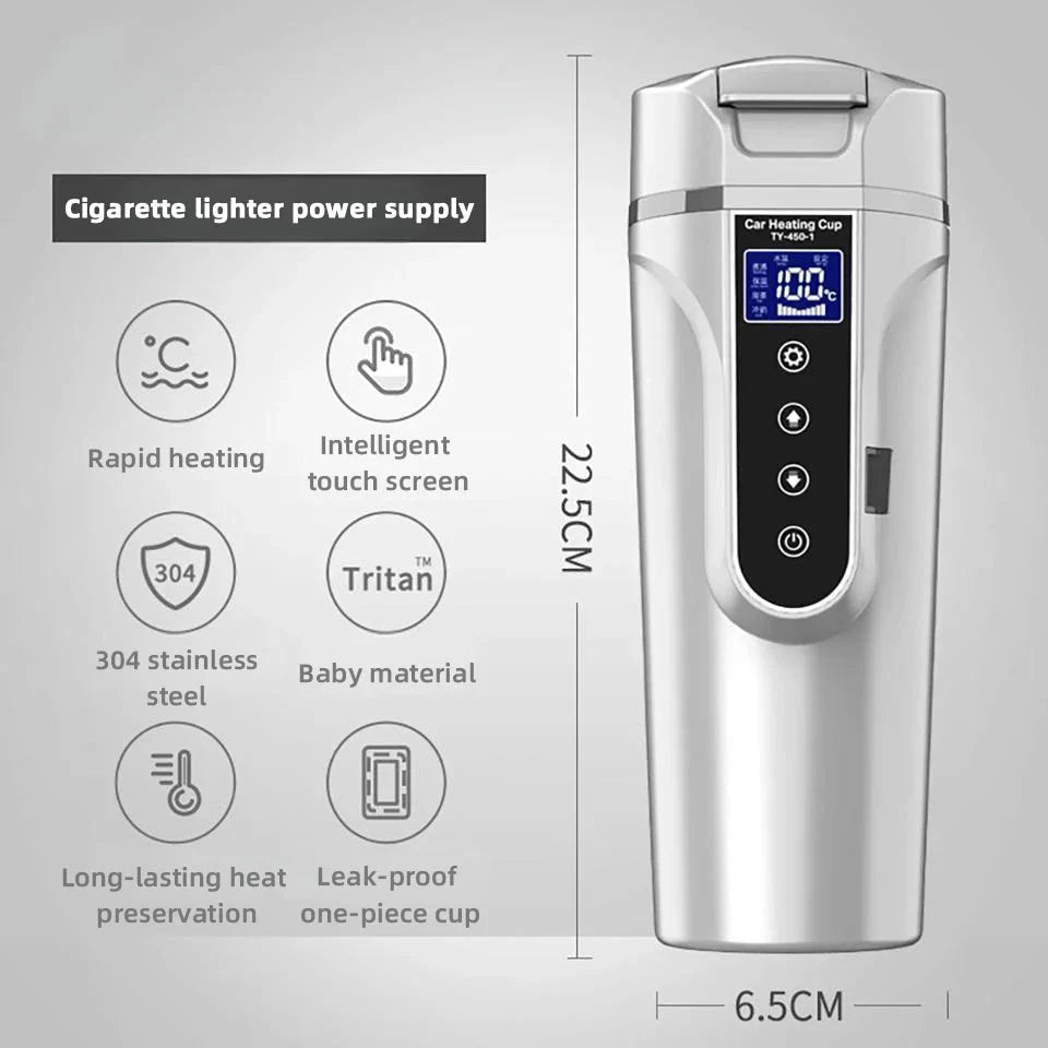 Self - Heating Smart Coffee Mug Temperature Control LED Display USB - C Rechargeable - GiftMira