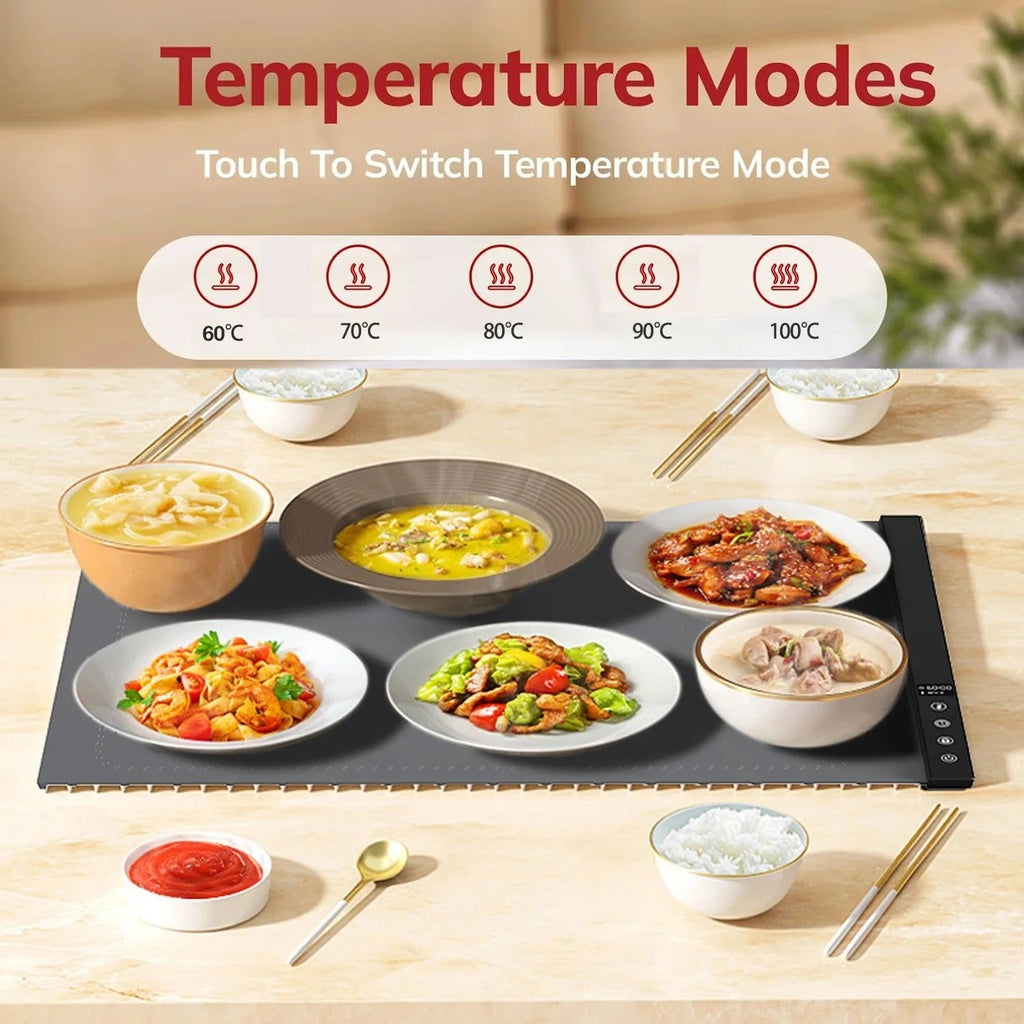 Silicone Heating Mat for Food Warming Trays | Rollable Party Buffet Warmer - GiftMira