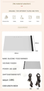 Silicone Heating Mat for Food Warming Trays | Rollable Party Buffet Warmer - GiftMira