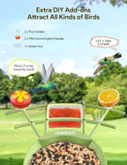 Smart Bird Feeder with Camera Solar Powered — 2K HD AI Bird ID, Wi - Fi, Motion Alerts, Weatherproof - GiftMira