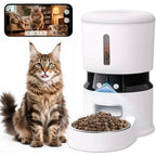 Smart Pet Feeder 4L Automatic Cat & Dog Food Dispenser with Dual HD Cameras WiFi 2 - Way Audio Night Vision - GiftMira