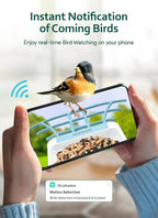 Smart Solar Bird Feeder with AI Camera 1080P HD WiFi Bird Watching Feeder Real - Time Alerts Outdoor - GiftMira