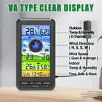 Smart Wireless Weather Station WiFi Indoor Outdoor Color Display Temperature Humidity Wind Rain - GiftMira