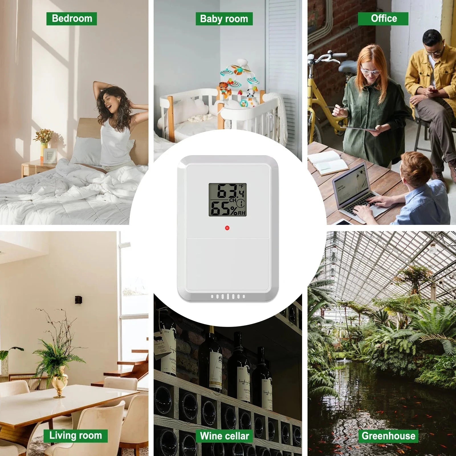 Smart Wireless Weather Station WiFi Indoor Outdoor Color Display Temperature Humidity Wind Rain - GiftMira