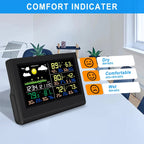 Smart Wireless Weather Station with 3 Sensors Large Color Display Indoor Outdoor Thermometer Hygrometer - GiftMira
