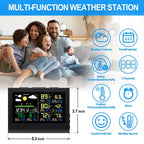 Smart Wireless Weather Station with 3 Sensors Large Color Display Indoor Outdoor Thermometer Hygrometer - GiftMira
