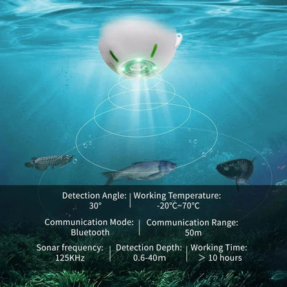 SonarPro: Smart Sonar Fish Finder, Rechargeable Wireless Sensor, 40M Water Depth Echo Sounder for Bait Boat and Carp Fishing - GiftMira