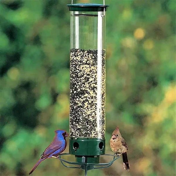 Squirrel - Proof Bird Feeder Spinning Tube – 4 Ports 5lb Capacity Weight Activated Outdoor Hanging - GiftMira