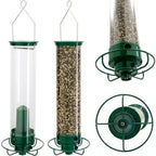 Squirrel - Proof Bird Feeder Spinning Tube – 4 Ports 5lb Capacity Weight Activated Outdoor Hanging - GiftMira