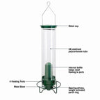 Squirrel - Proof Bird Feeder Spinning Tube – 4 Ports 5lb Capacity Weight Activated Outdoor Hanging - GiftMira