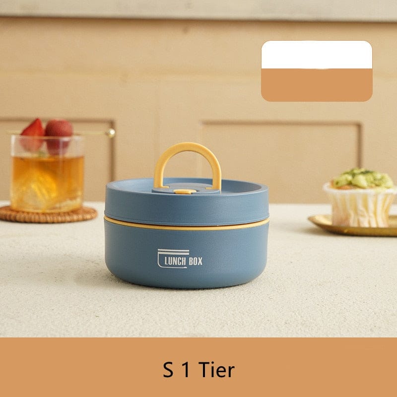 Stainless Steel Thermal Insulated Lunch Box 3 - Tier Stackable 43oz BPA - Free Vacuum Bento Box Lunch Bag - GiftMira