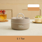 Stainless Steel Thermal Insulated Lunch Box 3 - Tier Stackable 43oz BPA - Free Vacuum Bento Box Lunch Bag - GiftMira