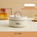 Stainless Steel Thermal Insulated Lunch Box 3 - Tier Stackable 43oz BPA - Free Vacuum Bento Box Lunch Bag - GiftMira